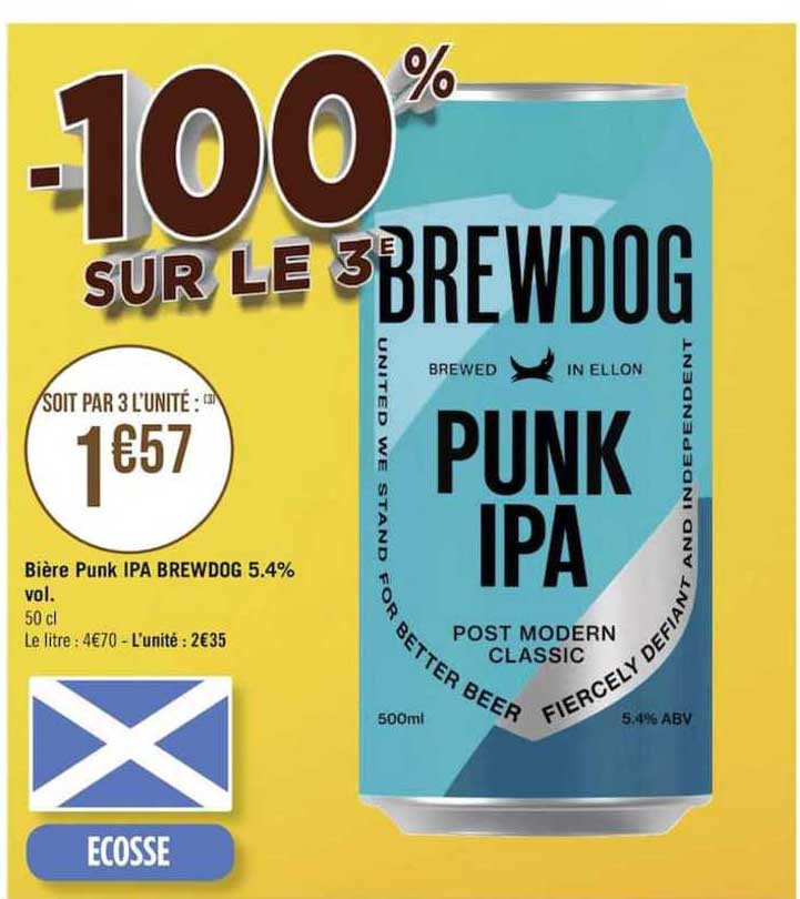 bière punk ipa brewdog 5.4% vol.