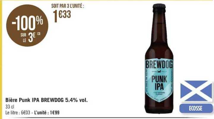 bière punk ipa brewdog 5.4% vol.