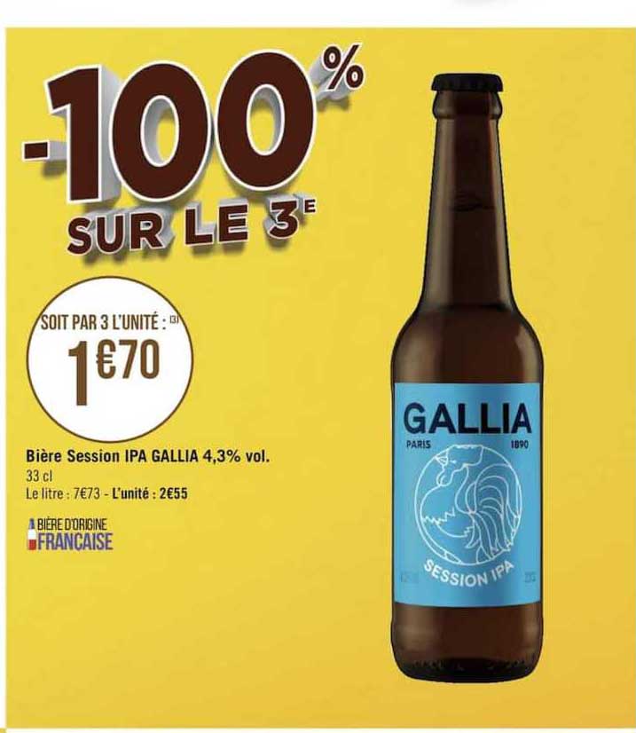 bière session ipa gallia 4,3% vol.