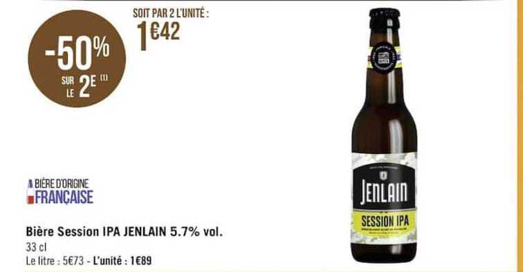 bière session ipa jenlain 5.7% vol.
