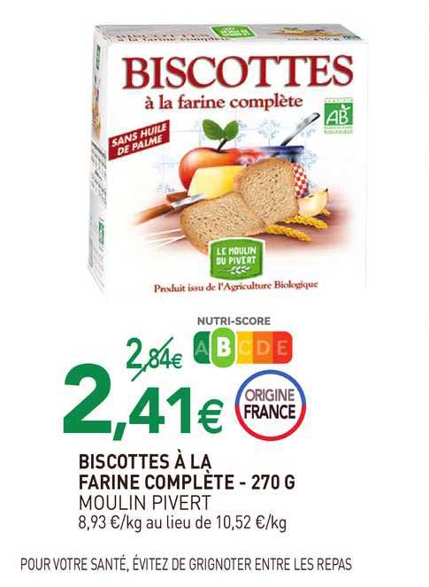 biscoittes à la farine complète moulin pivert
