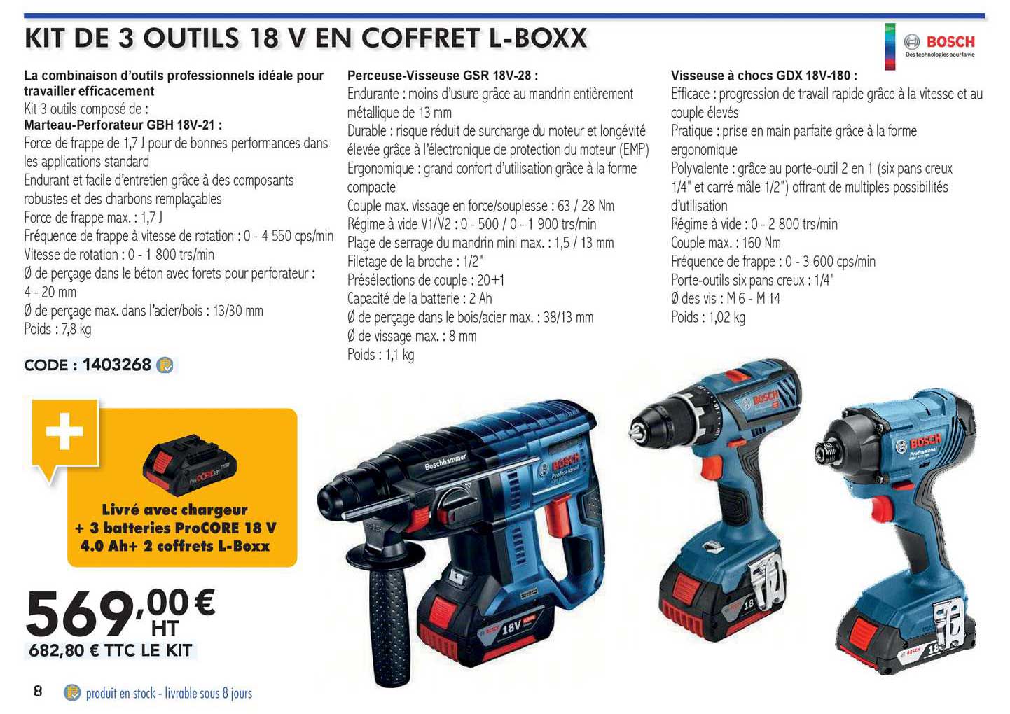 bosch kit de 3 outils 18 v en coffret l-boxx