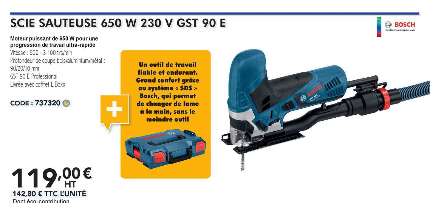 bosch scie sauteuse 650 w 230 v gst 90 e