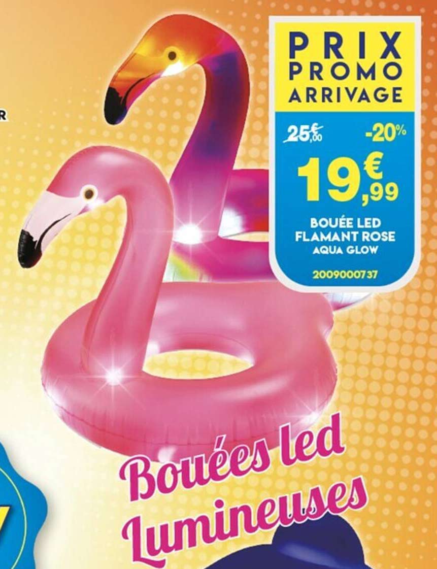 bouée led flamant rose aqua glow