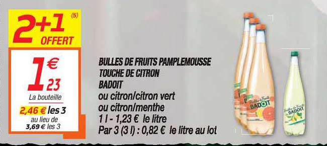 Bulles De Fruits Pamplemousse Touche De Citron Badoit