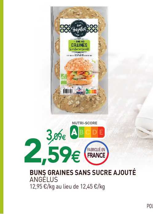 buns graines sans sucre ajouté angélus