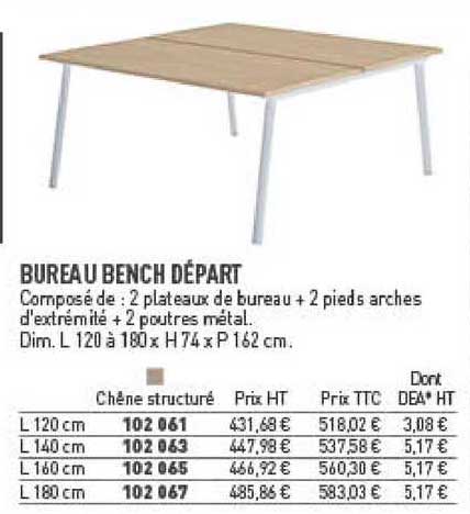bureau bench départ