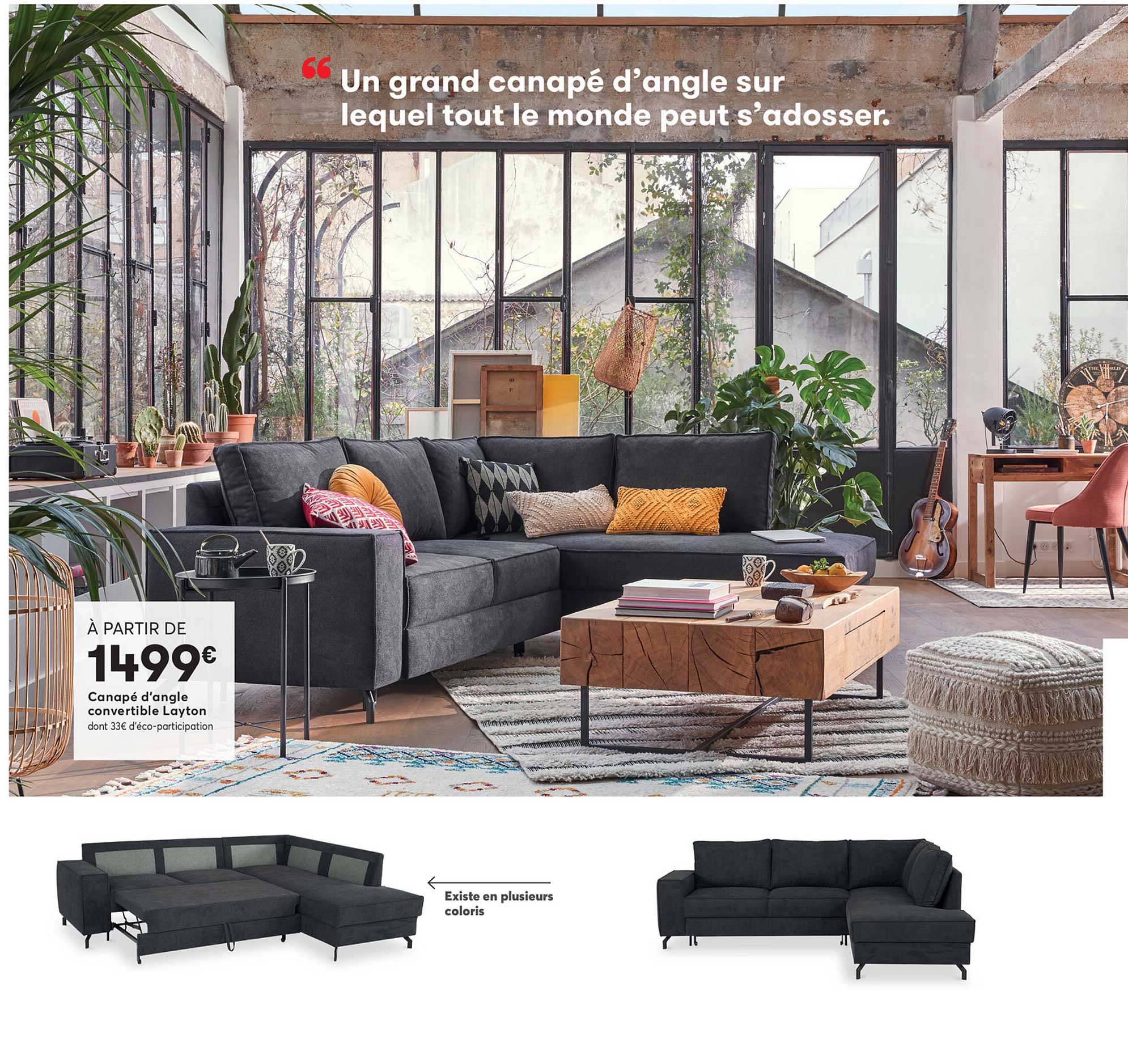 canapé d'angle convertible layton