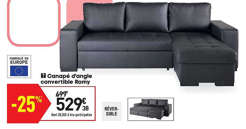 canapé d'angle convertible romy