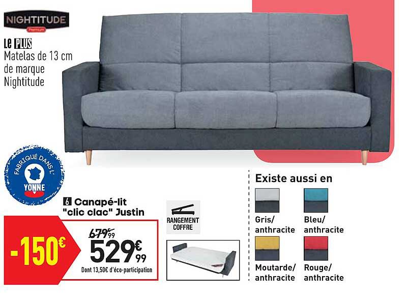canapé-lit "clic clac" justin
