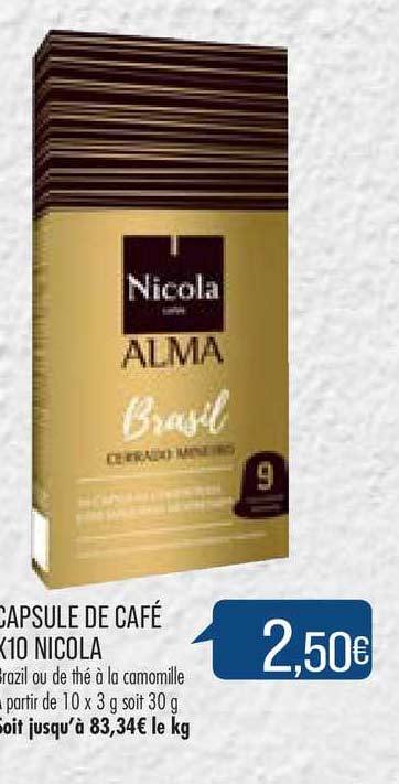capsule de café nicola