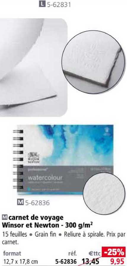 carnet de voyage winsor et newton 300 g-m2
