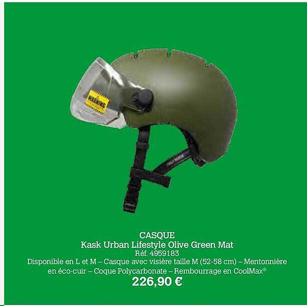 casque kask urban lifestyle olive green mat