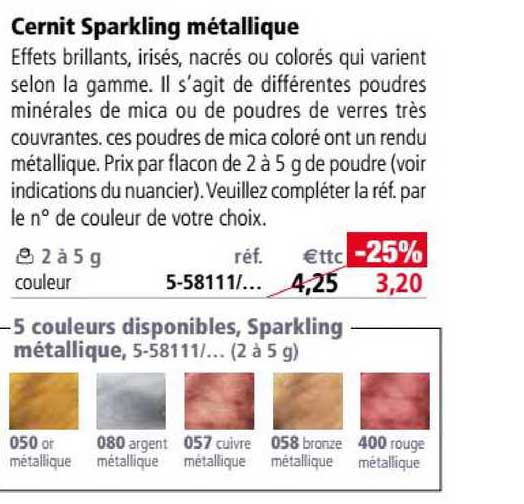 cernit sparkling métallique