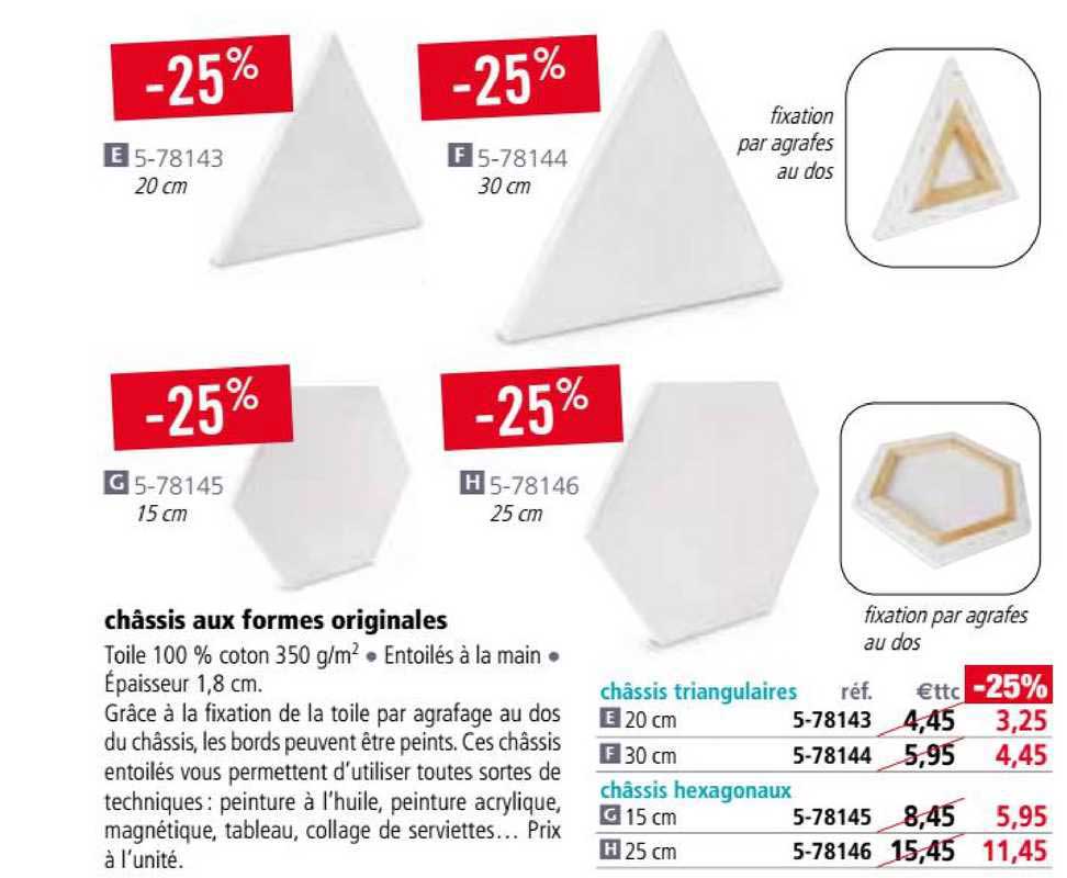 châssis aux formes originales châssis triangulaires châssis hexagonaux
