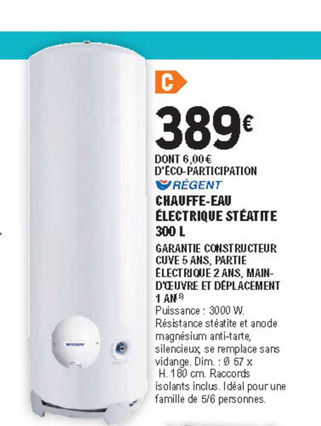 chauffe-eau électrique stéatite 300 l