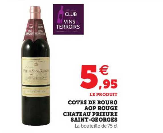 cotes de bourg aop rouge château prieure saint-georges