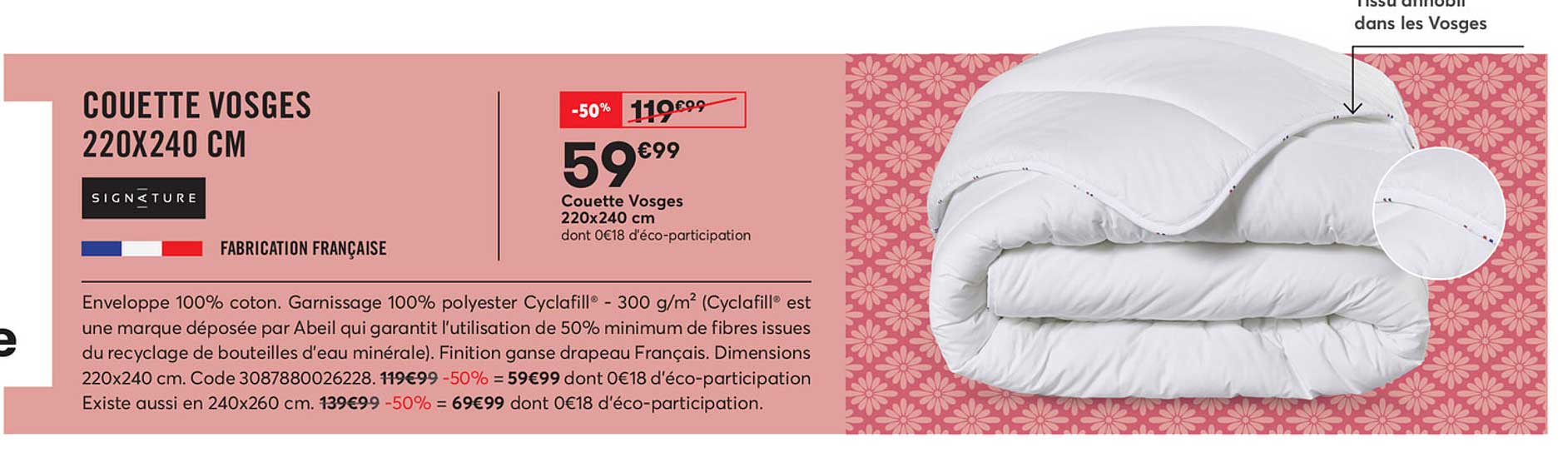 couettevosges 220x240 cm