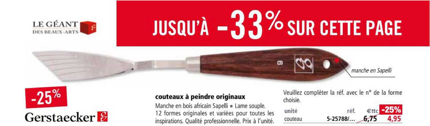 couteaux à peindre originaux gerstaecker