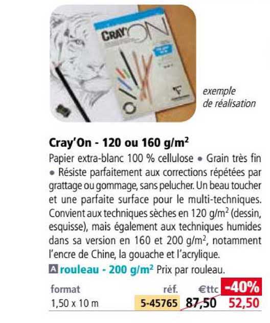 cray'on 120 ou 160 g-m2