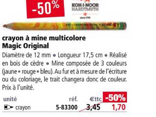 crayon à mine multicolore magic original