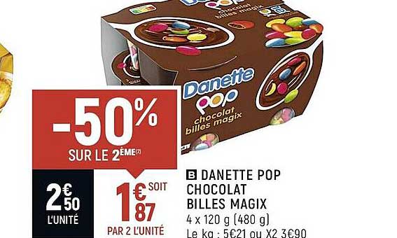 danette pop chocolat billes magix
