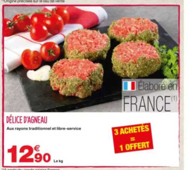 délice d'agneau 3 achetés = 1 offert