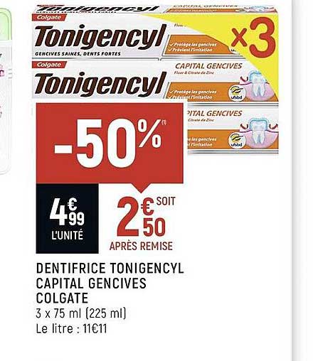 dentifrice tonigencyl capital gencives colgate