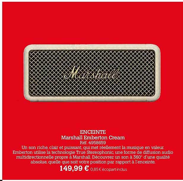 Enceinte Marshall Emberton Cream