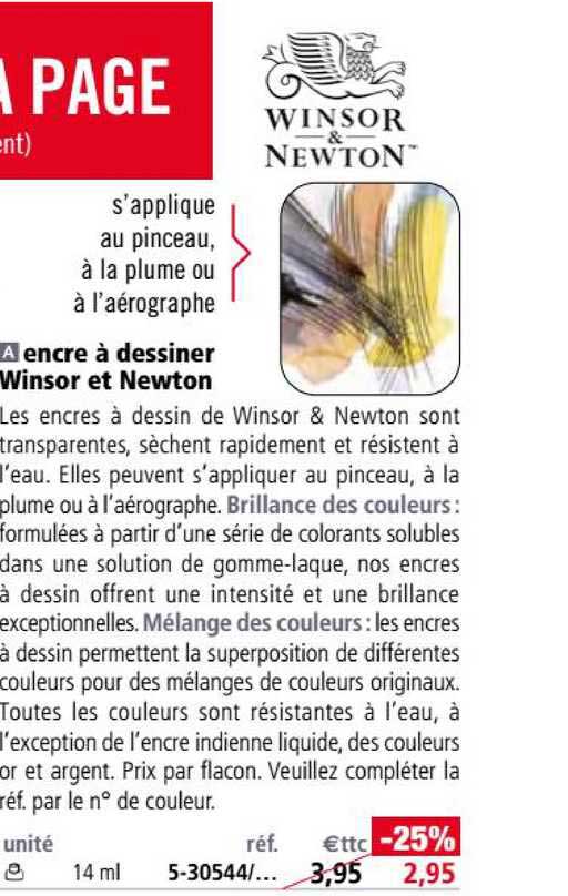 encre à dessiner winsor et newton