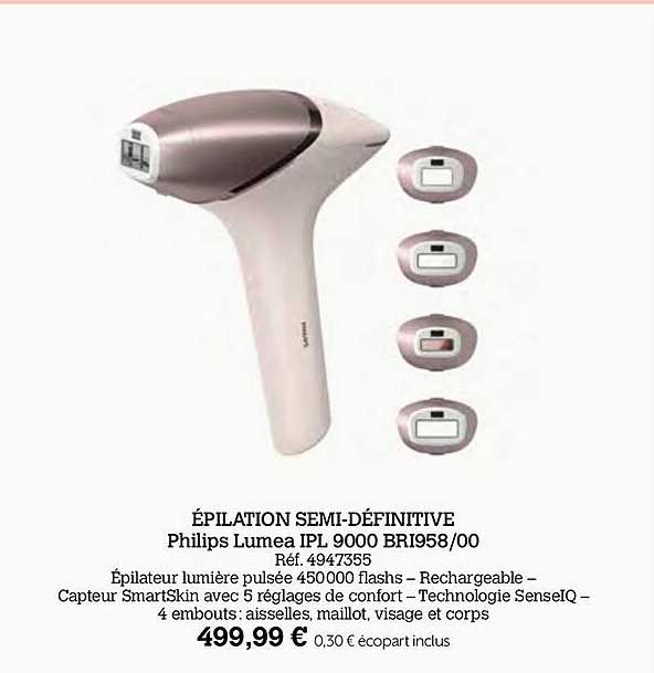 épilation semi-définitive philips lumea ipl 900 bri958-00