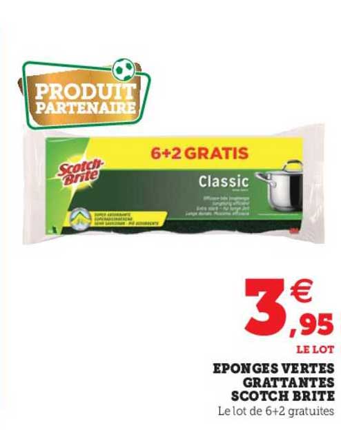 éponges vertes grattantes scotch brite