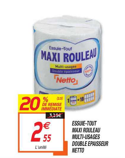 essuie-tout maxi rouleau multi-usages double épaisseur netto