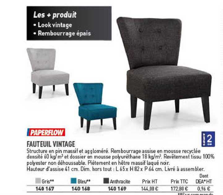 Fauteuil Vintage Paperflow