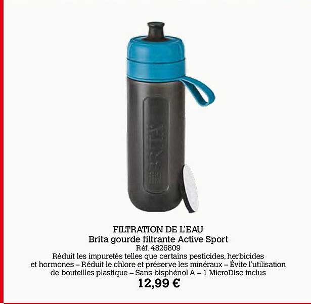 filtration de l'eau brita gourde filtrante active sport