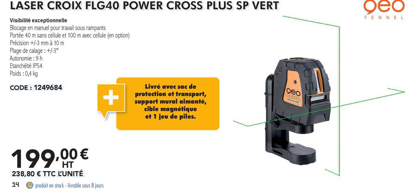 Geo Fennel Laser Croix Flg40 Power Cross Plus Sp Vert