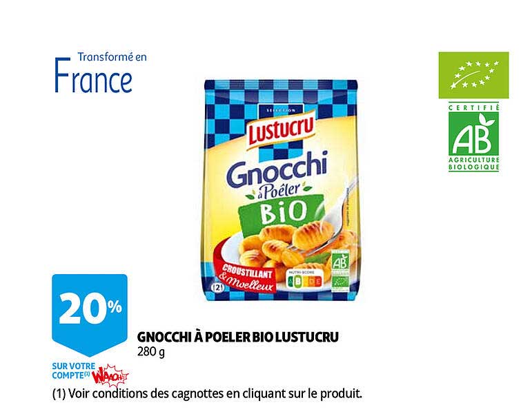 Gnocchi ã Poeler Bio Lustucru