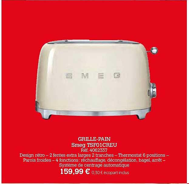 Grille-pain Smeg Tsf01creu