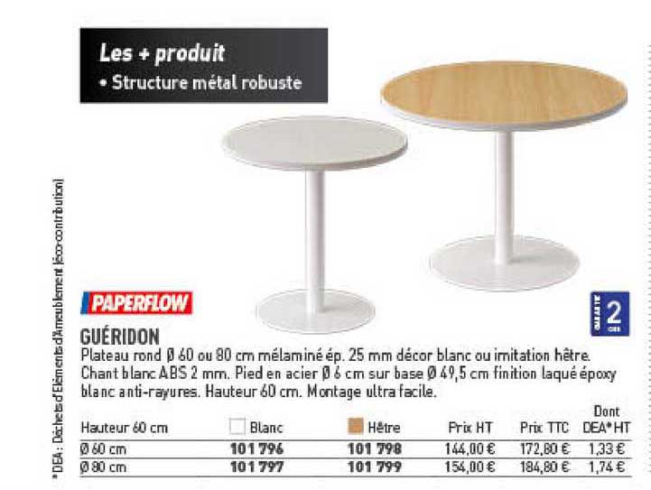 guéridon paperflow
