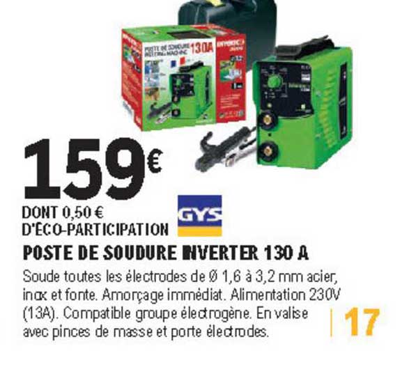 gys poste de soudure inverter 130 a