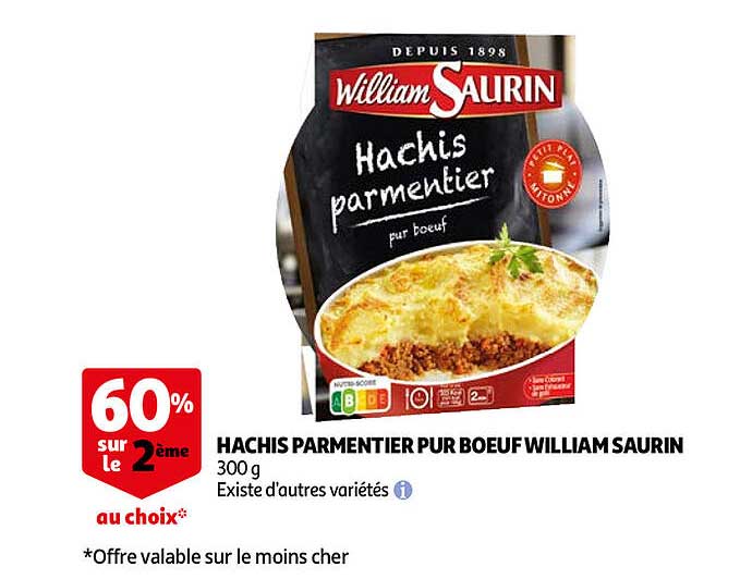 hachis parmentier pur boeuf william saurin