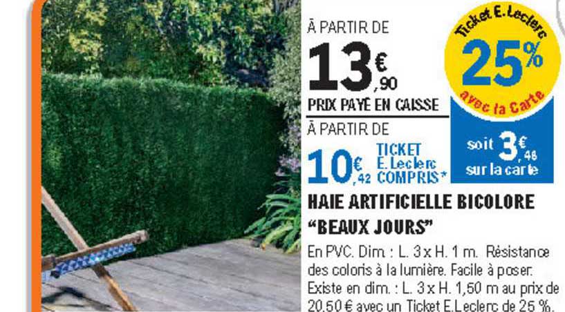 haie artificielle bicolore "beaux jours"