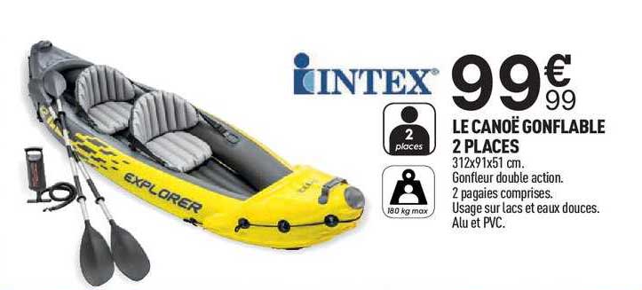 intex le canoë gonflable 2 places