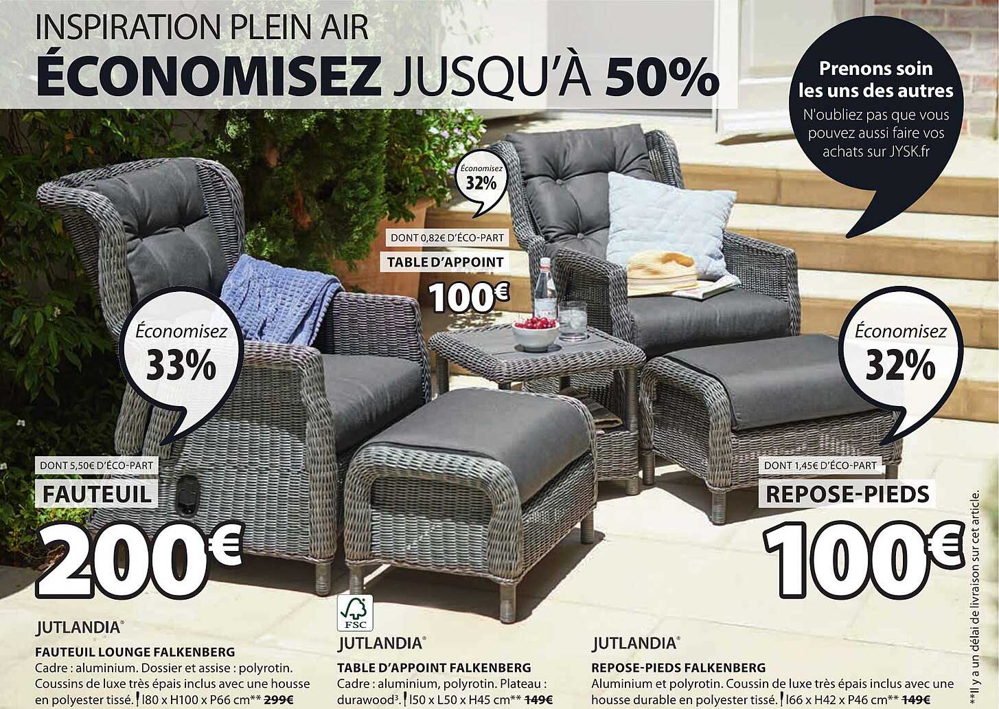 jutlandia fateuil lounge falkenberg jutlandia table d'appoint falkenberg jutlandia repose-pieds falkenberg