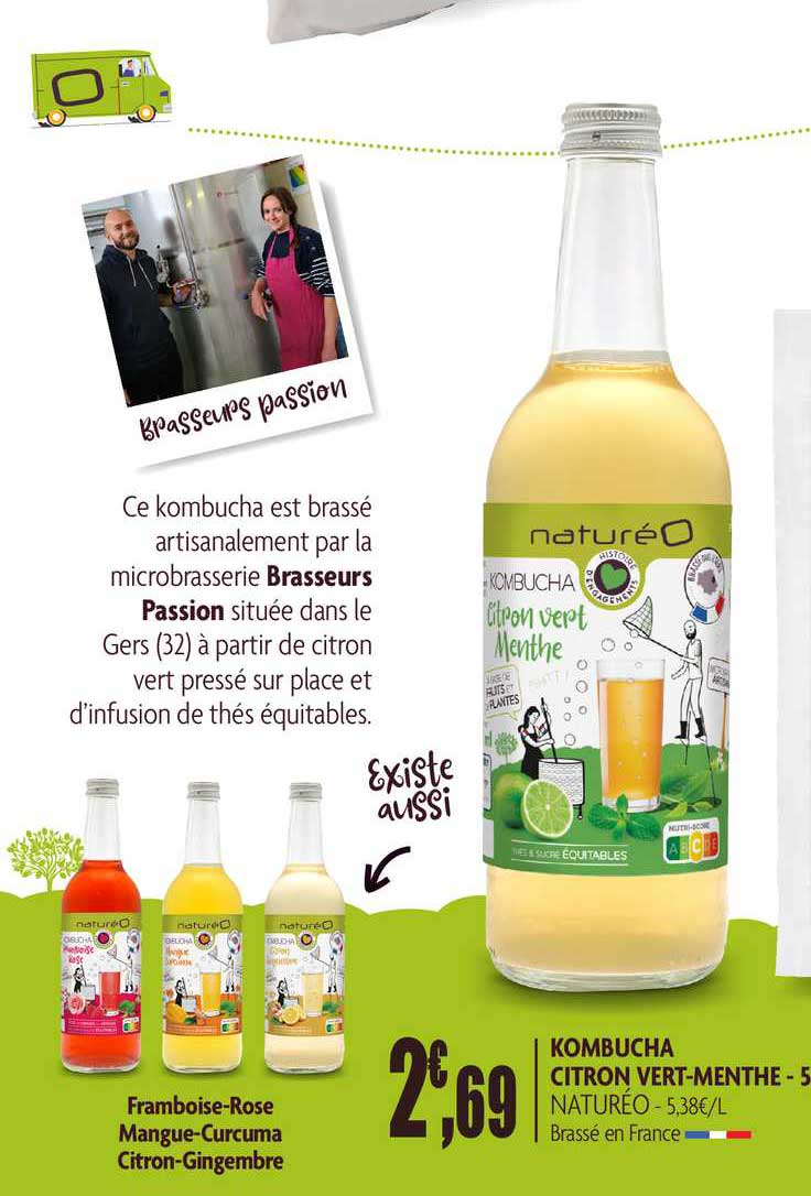 Kombucha Citron Vert-menthe Naturéo