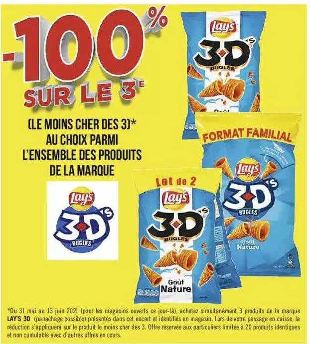 l'ensemble des produits de la marque lay's 3d