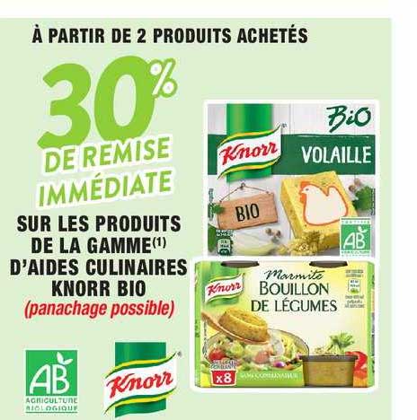 la gamme d'aides culinaires knorr bio