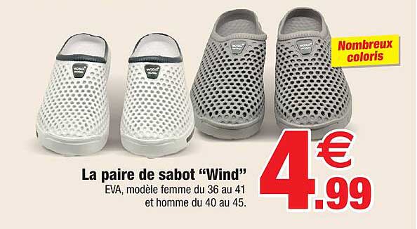 la paire de sabot wind