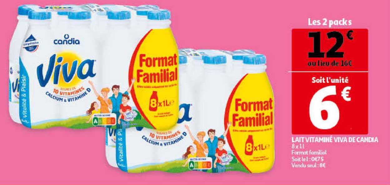 Lait Vitaminé Viva De Candia