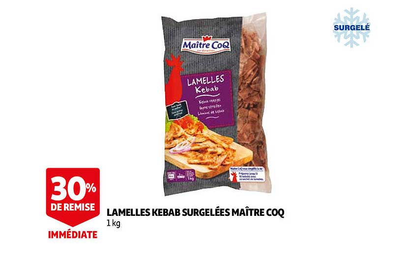 lamelles kebab surgelées maître coq